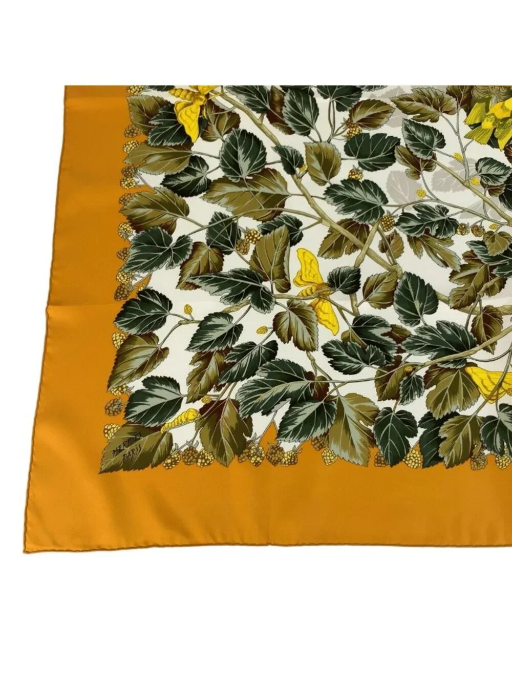 Hermes L'arbre de Soie Carre 90 Orange Silk Scarf - Picture 8 of 9